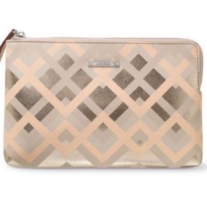 Stella & Dot Metallic Zippered Clutch